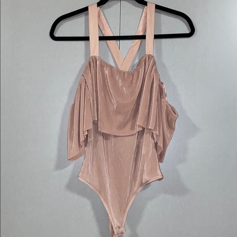 Rose Gold Over-The-Shoulder Body Suit